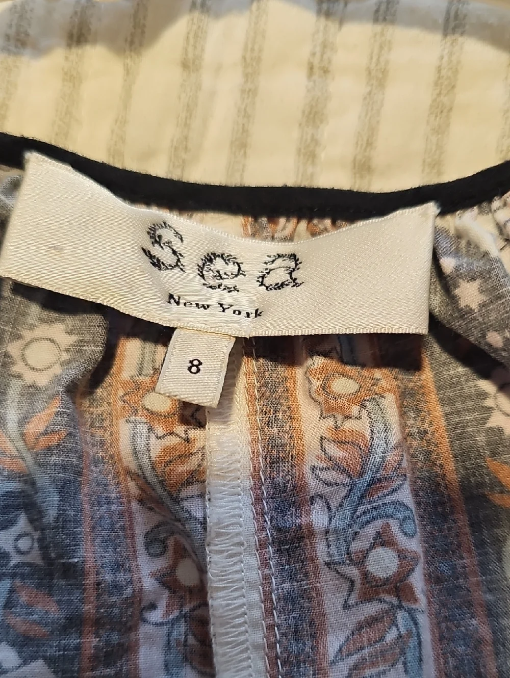 Sea New York Boho Floral Mixed-Print Long Sleeve Peplum Top - Picture 2 of 4